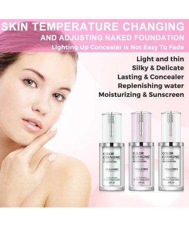 2 Pack TLM Color Changing Liquid Foundation, 40ml SPF 15 - All-Day Flawless Base for Women and Men - Covers Dark Circles, Red Marks, and Blemishes - Buy Online on GoSupps.com