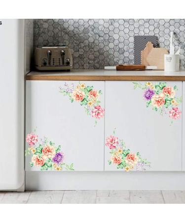 Nobility Peony Floral Bathroom Toilet Wall Art Decals - Set of 2 | Removable Stickers for Bedroom & Living Room - Buy Online on GoSupps.com