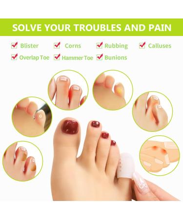 Silicone Toe Protectors - 14 Pack Gel Little Toe Covers for Men Women & Kids | Breathable Cushion Sleeves for Pain Relief & Comfort - Buy Online on GoSupps.com