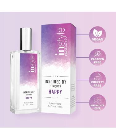 Instyle Fragrances Happy Eau de Toilette 3.40 Fl Oz | Clinique's Happy Inspired | Vegan, Paraben & Phthalate Free | Cruelty-Free - Buy Online on GoSupps.com
