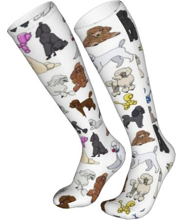 Shop Poodles White Compression Socks for Men & Women - 15-20 mmHg Circulation Support for Running & Cycling - Buy Online on GoSupps.com