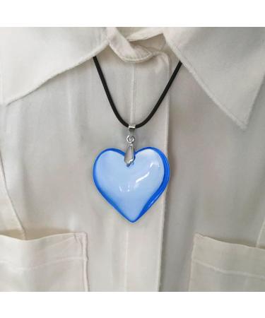 Silay Glass Heart Necklace - Romantic Blue Choker for Women & Teens | Perfect Anniversary Gift - Buy Online on GoSupps.com