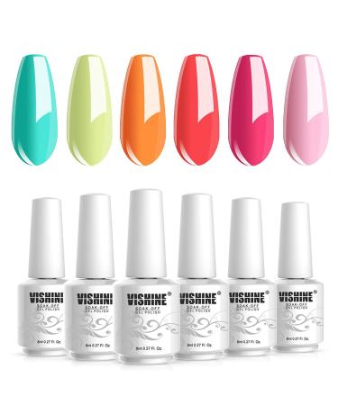 Vishine Gel Nail Polish Set - Summer Bright Colors Collection - UV LED Required - 8ml Bottle - Nail Art C052 - Buy Online on GoSupps.com
