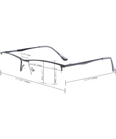 Eyekepper Half-Rim Reading Glasses with Spring Hinges +0.50 Gunmetal - Unisex Readers - Buy Online on GoSupps.com