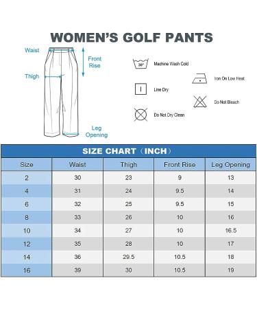 Women's Golf Pants - Stretch Lightweight Straight Leg Quick Dry - Black, Size 4 - Buy Online on GoSupps.com