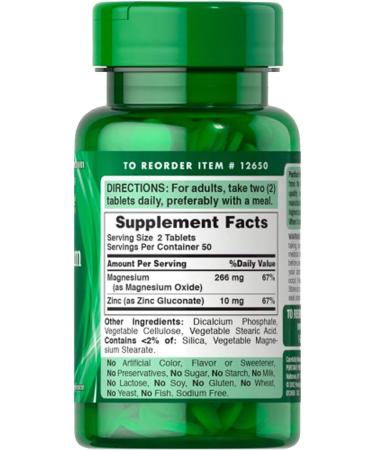 Puritan's Pride Magnesium with Zinc - Essential Mineral Supplement - Buy Online on GoSupps.com