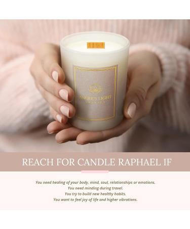 Angels Light Raphael - Luxurious Handmade Fragrance Candle | 270g Natural Soy Wax with Essential Oils | Healing Energy & Joy | Sandalwood Pine Sage Bergamot - Eco-Friendly Wooden Wick - Buy Online on GoSupps.com