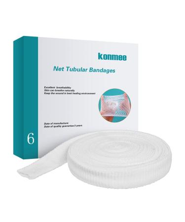 Konmee 6 Fix Net Tubular Bandage Elastic Net Wound Dressing for Knee  Calf and Ankle  32.8FT Long 6 ( for Knee/ Calf/ Ankle)