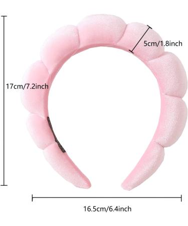Headband - Spa Headband for Women Puffy Makeup Headband Sponge Velvet Fabric Versed Head bands Women Girls Hair Accessories Headband for Skincare Makeup Removal Washing Face Shower(Pink) - Buy Online on GoSupps.com