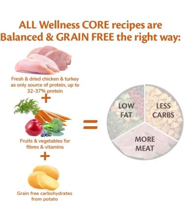 Wellness CORE Adult Original 10kg Chicken & Turkey Dry Dog Food for Medium Breed Dogs All-Natural Grain-Free High Meat Content Protein-Rich No Added Sugar Original - Chicken & Turkey 10 kg (Pack of 1) - Buy Online on GoSupps.com