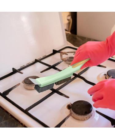 Steel Wire Brush with Scraper - Kitchen Brush with Scraper | Bathroom Scraper Brush Steel Wire Scrubber | Home Cleaning Gadgets Heavy Duty Dirt Removal Brush for Tile Sink Drains Green 3 - Buy Online on GoSupps.com