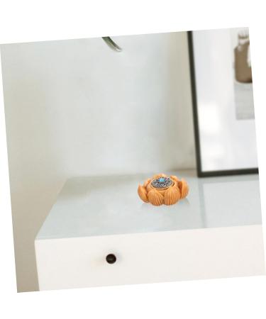 Solustrious Hand-Made Lotus Flower Plate Player - Vintage Carved Wooden Sculpture & Decoration - Unique Sandalwood Figure - 3.2x2.7cm - Buy Online on GoSupps.com
