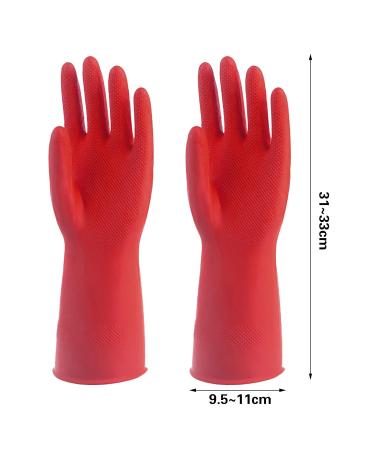 Wllhyf Reusable Rubber Cleaning Gloves - 2 Pairs Waterproof Kitchen & Household Gloves | Flexible & Durable for Dishes & Cleaning - Buy Online on GoSupps.com