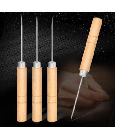 5-Piece Wooden Handle Scratch Awl & Pin Punching Set for Leather Stitching - DIY Handmade Leather Tool Kit - Buy Online on GoSupps.com