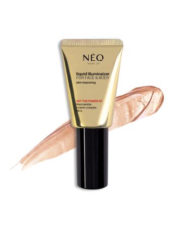 N O MAKE UP Neo Make Up Liquid Illuminizer for Face & Body Liquid highlighter for face and body intensive glow effect light texture longlasting and nongreasy PETA certified 20 ml