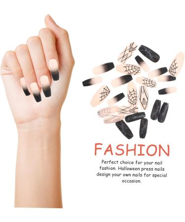Healvian 3 Sets Halloween Fake Nails Spider Web False Nail Coffin Fake Nails Nail Decoration Girl Fake Nails Female Fake Nail Manicures Charm Fake Nails French Halloween Press on Nails Abs - Buy Online on GoSupps.com