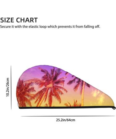 Palm Trees at Sunset Microfiber Hair Towel - Super Absorbent Coral Velvet Wrap for Women | Quick Drying for Long Curly & Thick Hair - Buy Online on GoSupps.com