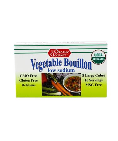 Organic Gourmet Vegetable Bouillon, Low Sodium, 8 Cubes (Pack of 12)