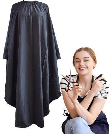 Buy Salon Hair Cutting Cape - Stylish Polyester Pongee Hairdresser Cape for Family & Daily Trimming Complex Styling in Black - Buy Online on GoSupps.com