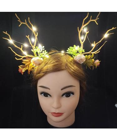 Prosy LED Flower Light up Antlers Headbands Glowing Butterfly Headband Christmas Hair Bands Party Decorative for Women and Girls Multicolor 7 - Buy Online on GoSupps.com