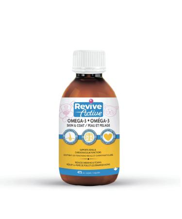 Revive Active - Omega 3 Liquids for Dogs and Cats 473ml Skin and Coat Supplement - Promotes Cognative Health Maintain Well Being -Supports Renal and Cardiovascular Funtions.