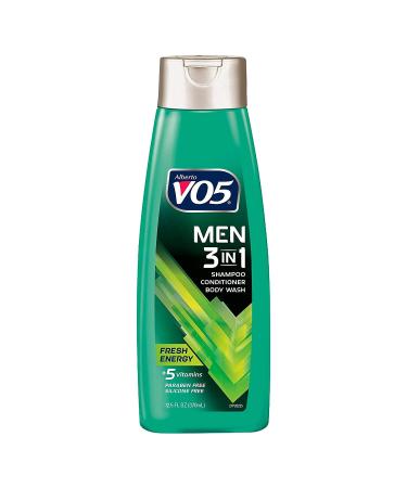3 Pk, Alberto VO5 Men's 3-in-1 Shampoo Conditioner Body Wash Fresh Energy, 12.5oz