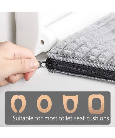 Bathroom Soft Toilet Seat Cover Pad - Washable & Comfortable - Fits Most Toilet Lids - Gray - Buy Online on GoSupps.com