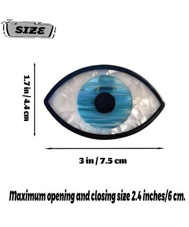 YOSOMK 3 Retro Blue Eye Hair Claw Clips - Unique Design Non-slip Small Hair Clips for Women - Stitching Color Hair Accessories for Thick and Thin Hair - Buy Online on GoSupps.com