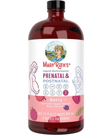 MaryRuth’s Prenatal & Postnatal Multivitamin for Women | Sugar Free | Formulated for Pre-Conception, Pregnancy & Nursing | Vegan | Non-GMO | Gluten Free | 32oz Liquid