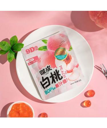 White peach candy Peeled gummies 68g/pack Mixed fruit fudge 50% fruit juice content Cute and fun candies Healthy fruit snacks Green grape Dim sum Snack pack (White peach flavor 8 packs) White peach flavor 8 packs