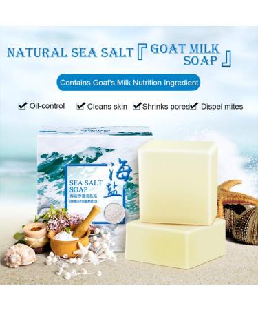 Goat's Milk Sea Salt Soap for Face - 3.52 Oz - Remove Acne & Fight Cellulite - For Dry & Oily Skin - Buy Online on GoSupps.com