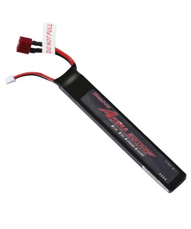 BosLi-Po 11.1V Airsoft Battery 1300mAh 2S 25C Rechargeable High Capacity LiPo Battery with T Plug Connector for Airsoft Guns