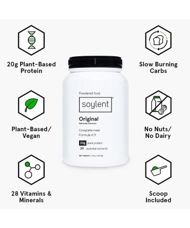 Soylent Complete Nutrition Meal Replacement Protein Powder - Plant Based Vegan Protein with 39 Essential Nutrients - 36.8oz Pack of 1 - Buy Online on GoSupps.com