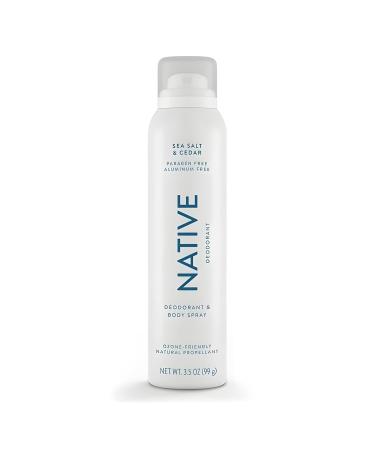 Buy Native Deodorant & Body Spray - Sea Salt & Cedar Aluminum-Free for Men & Women 3.5 oz - International Shipping Available - Buy Online on GoSupps.com