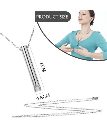 2 Pcs Mindful Anapana Breathing Necklace for Stress & Anxiety Relief - Portable Deep Breathing Exercise Tool for Men and Women (Black/Steel) - Buy Online on GoSupps.com