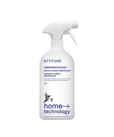 ATTITUDE Kitchen Cleaner Disinfectant 99.99% Eliminates Bacteria Germs and Viruses Vegan and Cruelty-free Household Products Lavender & Thyme 800 mL