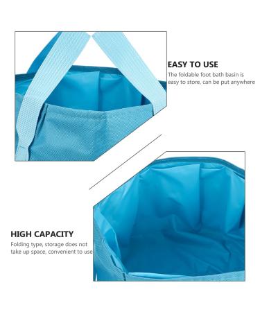 Portable Foot Massager & Soaking Basin | Foldable Travel Foot Bath 30x30cm - Blue - Buy Online on GoSupps.com