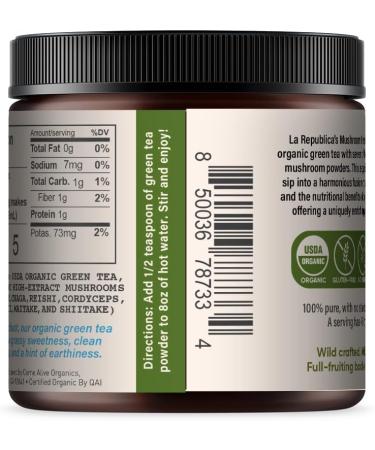 La Republica Instant Green Tea with Reishi Chaga Lion's Mane Cordyceps Turkey Tail Maitake for Focus (70 Servings) - Buy Online on GoSupps.com
