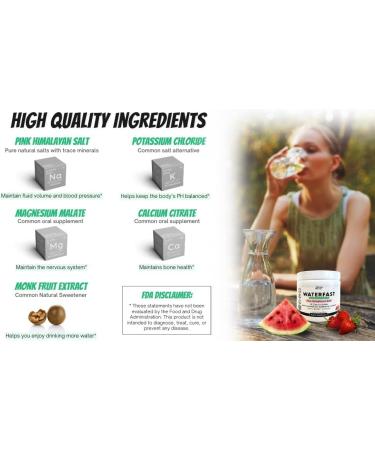WATERFAST Monk Fruit Keto Electrolyte Powder - Strawberry Watermelon | Sugar Free Hydration & Fasting support with Pink Himalayan Salt Potassium Magnesium Calcium - International Shipping Available - Buy Online on GoSupps.com