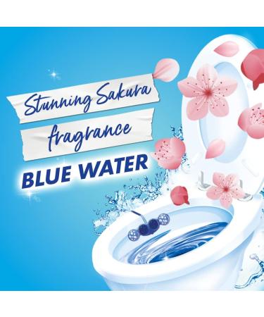 Bloo Limited Edition Sakura Blue Toilet Rim Block with Anti-Limescale Cleaning Foam - 1 Pack - Buy Online on GoSupps.com