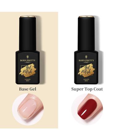 Born Pretty No Wipe Gel Base Top Coat Combo - 15ml (2pcs) | Chip Resistant, Long Lasting, Shine Finish - Buy Online on GoSupps.com