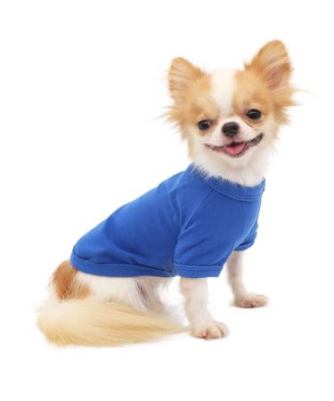 LOPHIPETS 100% Cotton Dog Tee Shirt for Small Dogs Teacup Chihuahua Yorkie Puppy Clothes-Blue/S Small for 2.2-4.5 lbs Blue