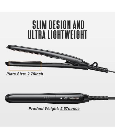 VANESSA PRO Mini Titanium Flat Iron - 0.7 inch | One Pass Sleek Look | Curls Beautifully & Straightens Well - Buy Online on GoSupps.com
