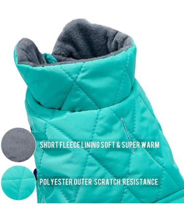 Docio XL Turquoise Dog Winter Coat - Padded Jacket with Crawl Bag for Small Dogs - Buy Online on GoSupps.com