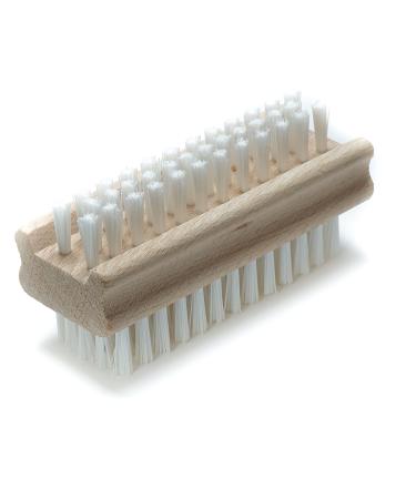Konex Non-Slip Wooden Two-sided Hand and Nail Brush. Fingernail Brush for Nail Cleaning and Scrubbing. Heavy duty Stiff Nail Brush for Travel. Mechanic hand scrub brush with molded grip.