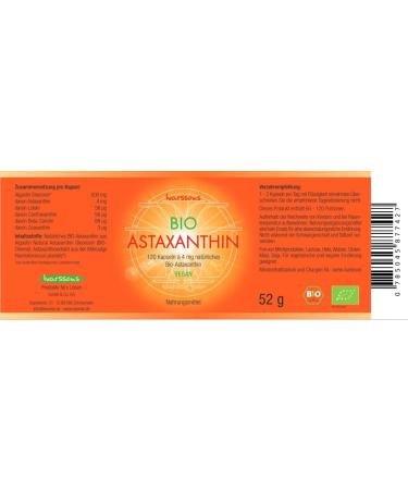 Organic Astaxanthin 120 Capsules - 4mg Vegan Natural Supplement | Ivarssons Original - Buy Online on GoSupps.com