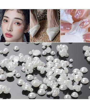 1650 Pcs Self-Adhesive White Pearl Stickers for Crafts, Hair, Face, Nail, and Cell Phone Decor - 3mm/4mm/5mm/6mm - Buy Online on GoSupps.com