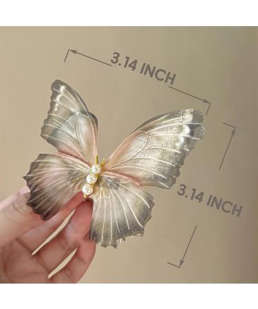 Chiffon Butterfly Hair Clips Set for Women and Girls - 4 Pack Fairy Hairpins with Organza Wings - Elegant Alligator Barrettes Hair Accessories - Buy Online on GoSupps.com