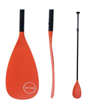 BORUIMA SUP Paddle - Adjustable 3 Pieces Floating Alloy Shaft and Nylon Blade, Lightweight Stand-up Paddle Board Paddle for Paddleboard, Floating Paddle Board Oar, 65.7-85.4inchs red
