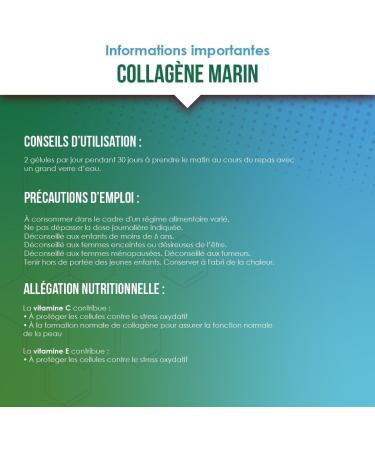 Collag ne Marin | Vitamines C & E | Hydratation & Anti- ge | 60 G lules VINDI NUTRITY Fabriqu en France - Buy Online on GoSupps.com